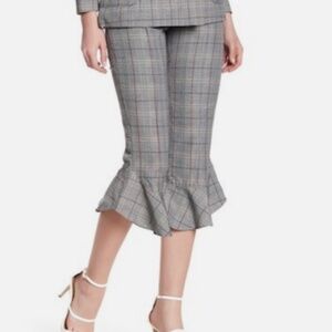 Ro & De Women Plaid Ruffle Pants